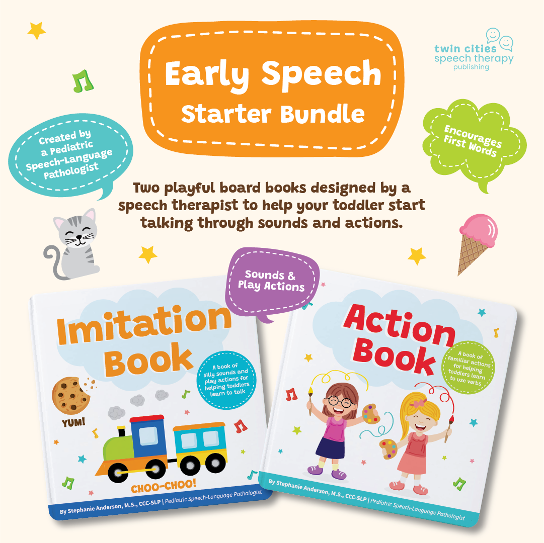 Early Speech Starter Bundle – 2 Fun & Interactive At-Home Speech Therapy Books for Toddlers to Build Sounds & First Words | Written by a Pediatric Speech Therapist
